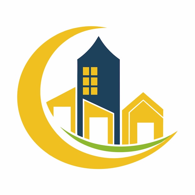 Ilustración artística vectorial del logotipo de la casa