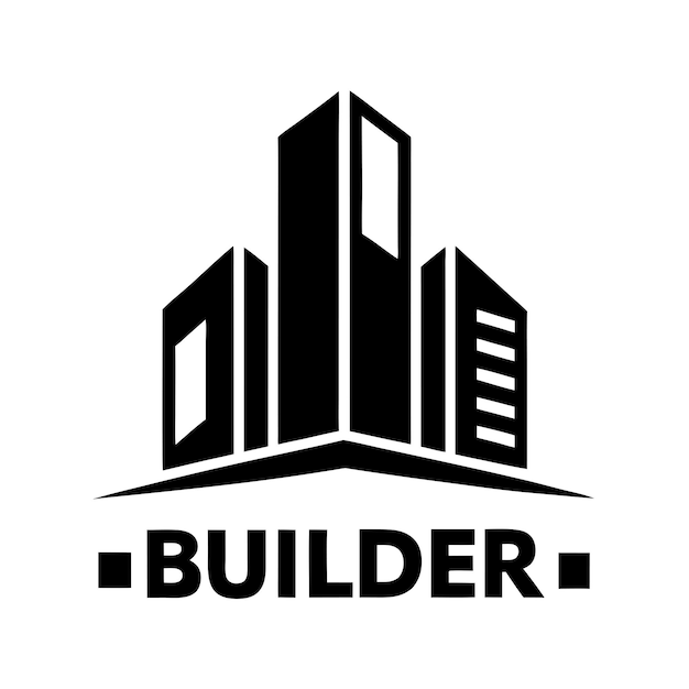 Ilustración artística vectorial del logotipo del edificio con fondo blanco aislado 25