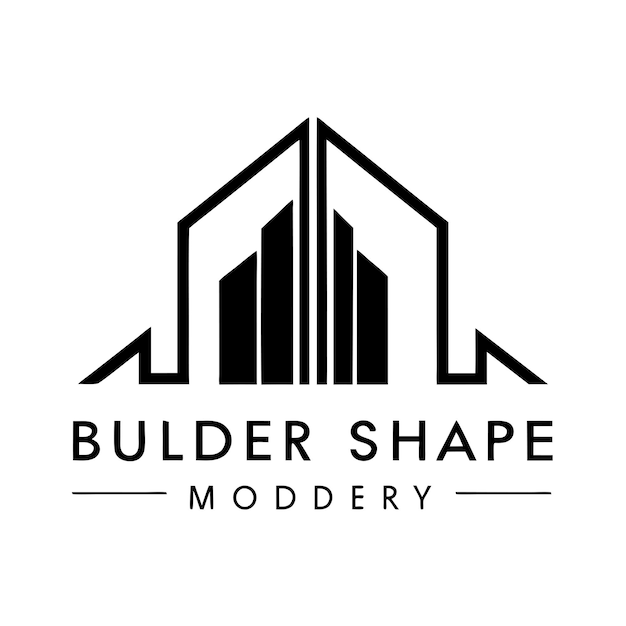 Ilustración artística vectorial del logotipo del edificio con fondo blanco aislado 28