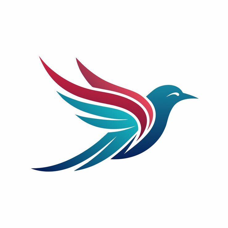 Ilustración artística vectorial del logotipo del pájaro con un logotipo de icono de pájaro