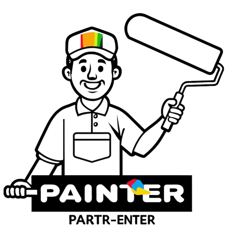 Vector ilustración artística vectorial del logotipo del pintor 8