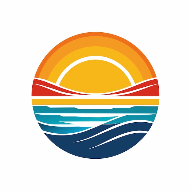 Una ilustración artística vectorial del logotipo de la puesta de sol 10