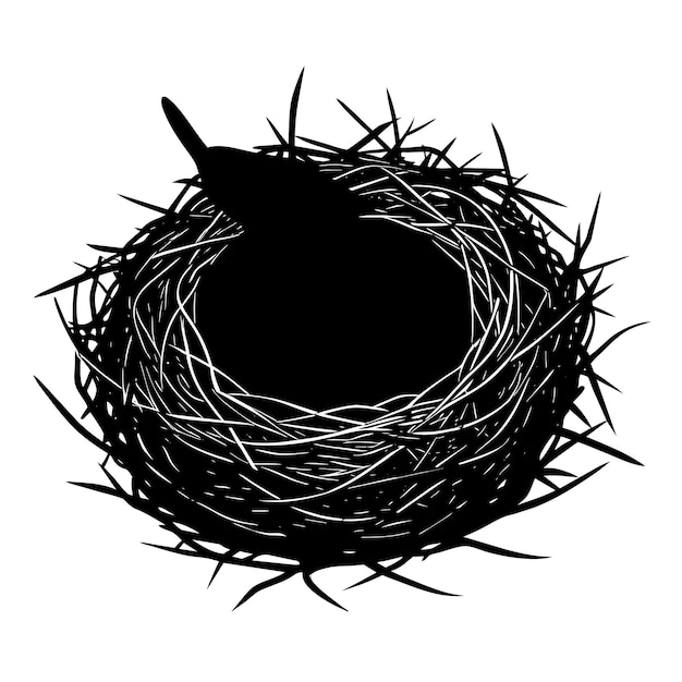 Vector ilustración artística vectorial de nidos de pájaros 9