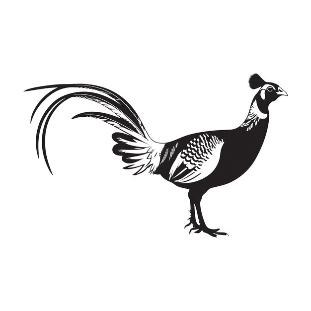 Ilustración artística vectorial del pájaro faisán
