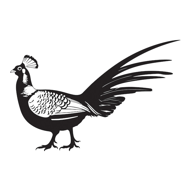 Ilustración artística vectorial del pájaro faisán