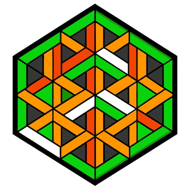 Ilustración artística vectorial de patrón de cubo geométrico vibrante para el diseño de envases