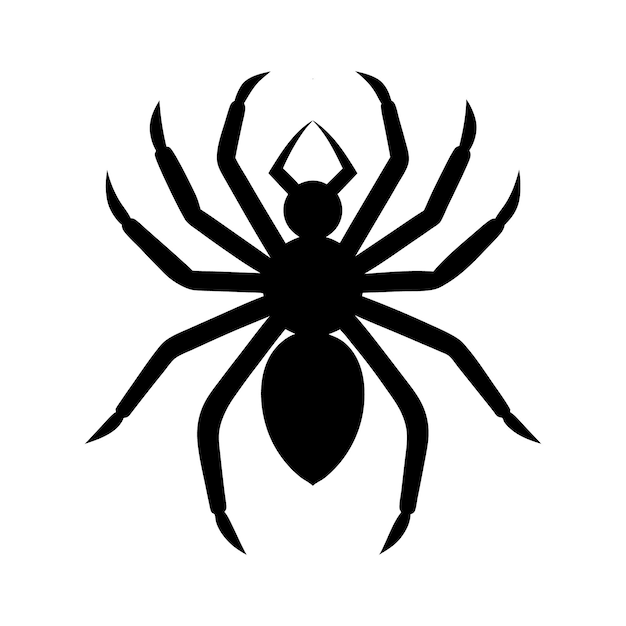 Ilustración artística vectorial de la silueta de la araña