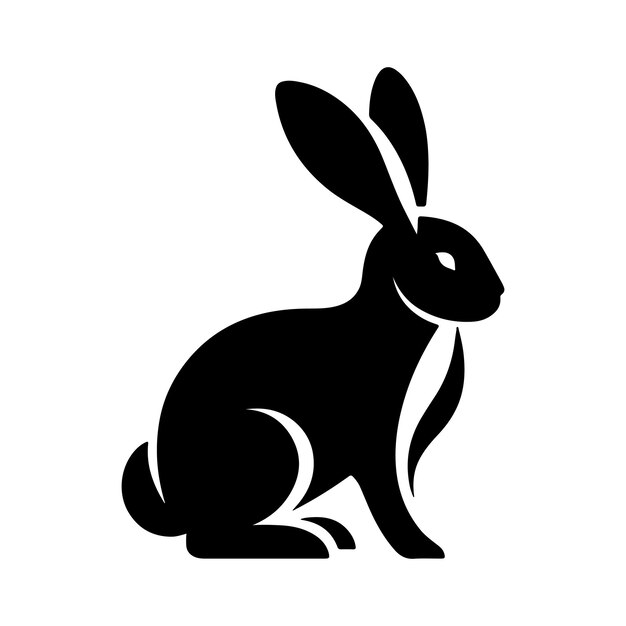 Ilustración artística vectorial de la silueta de un conejo