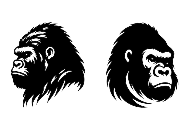 Ilustración artística vectorial de la silueta del gorila