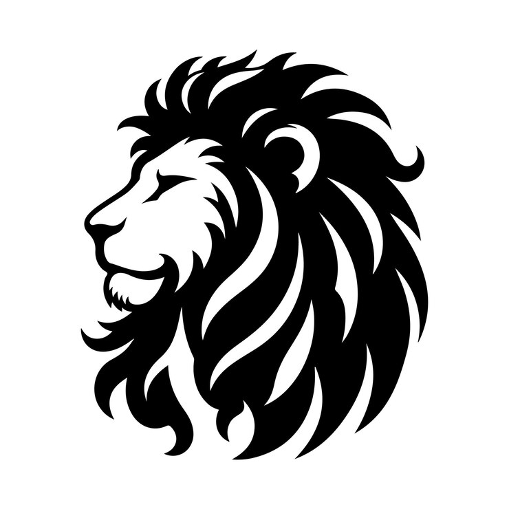 Ilustración artística vectorial de la silueta del león