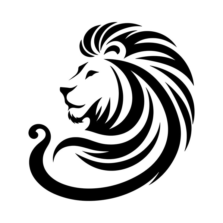 Ilustración artística vectorial de la silueta del león