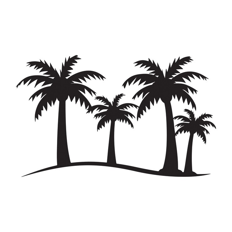Ilustración artística vectorial de la silueta de una palmera