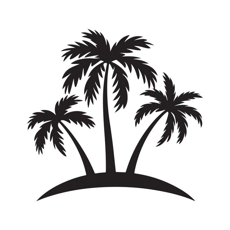 Ilustración artística vectorial de la silueta de una palmera