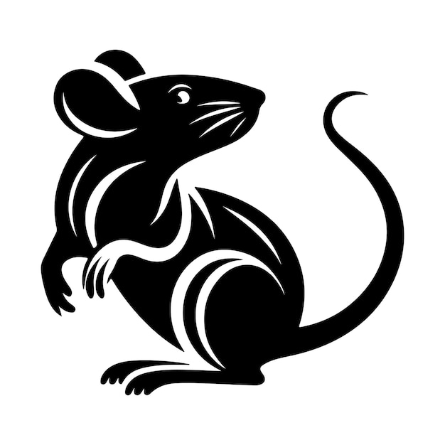 Ilustración artística vectorial de la silueta de la rata