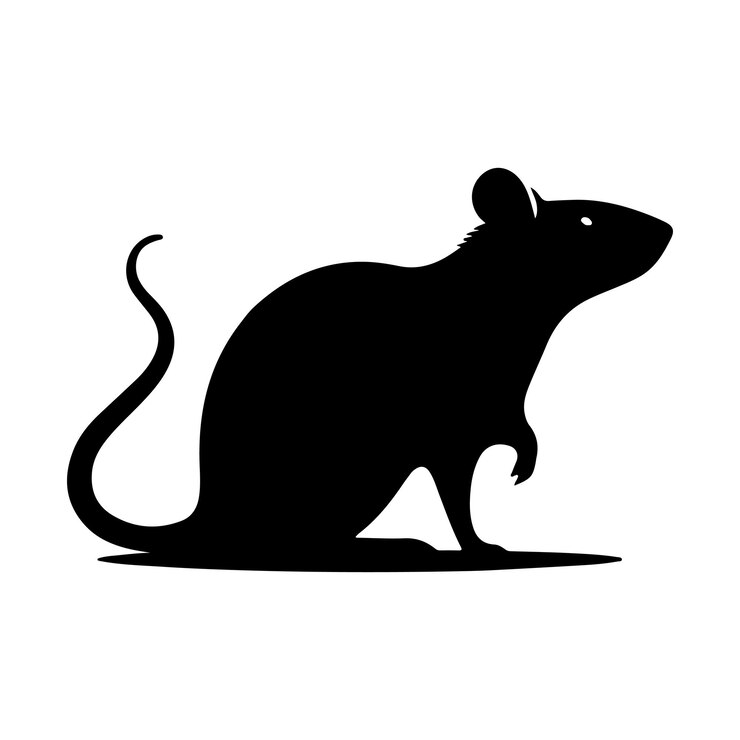 Ilustración artística vectorial de la silueta de la rata