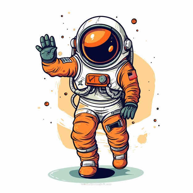 Ilustración de astronauta y espacio