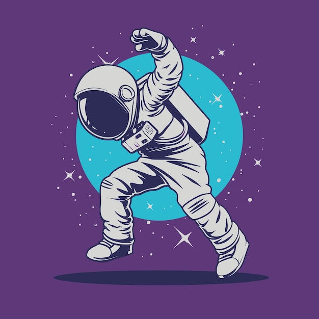 Vector ilustración del astronauta con su camisa.