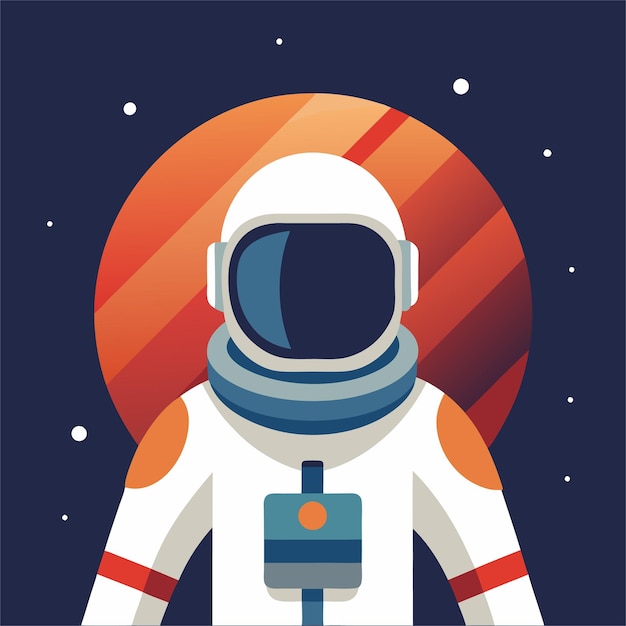 una ilustración de un astronauta en un traje espacial con las palabras astronauta en él