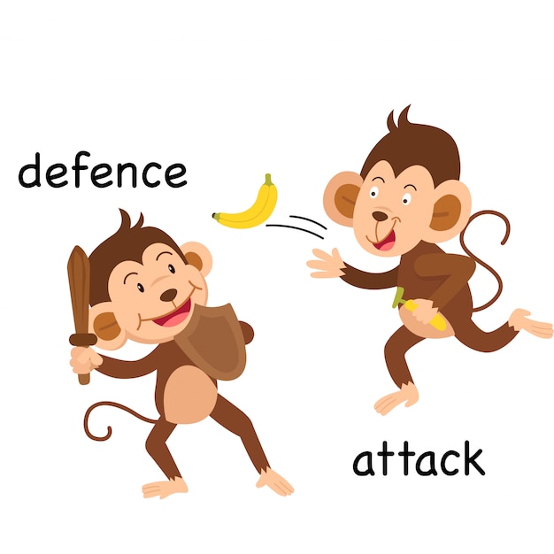 Ilustración de ataque y defensa opuesta.