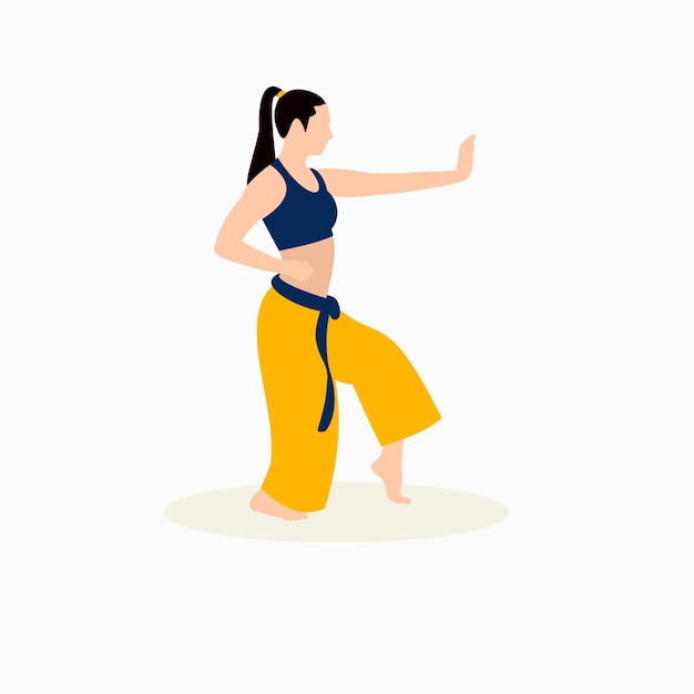 Ilustración de atleta de mujer de niña de karate