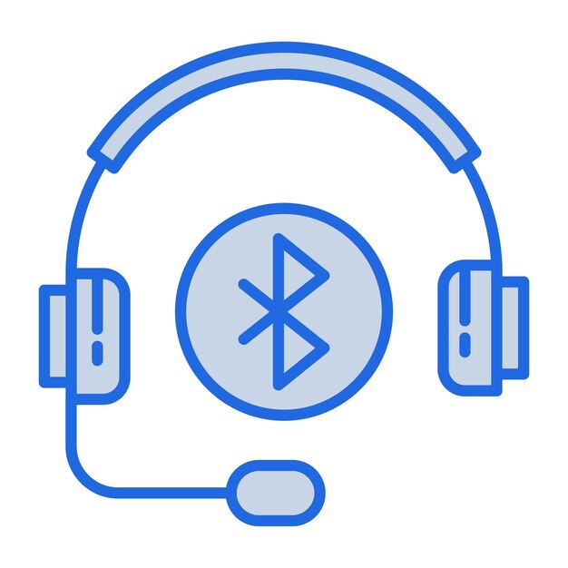 Ilustración de los auriculares inalámbricos en tono azul