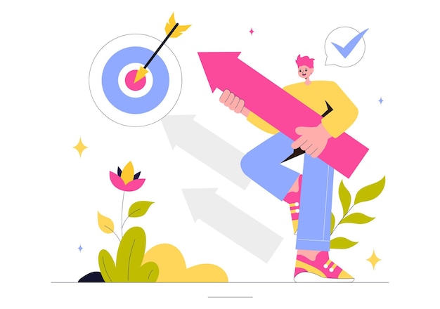 Ilustración de auto-mejoramiento con capacitación Aprendizaje en el trabajo Cualificaciones educativas y crecimiento personal para la carrera y el desarrollo personal