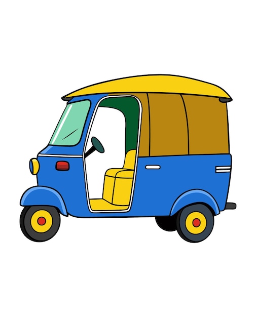 Una ilustración de un auto rickshaw