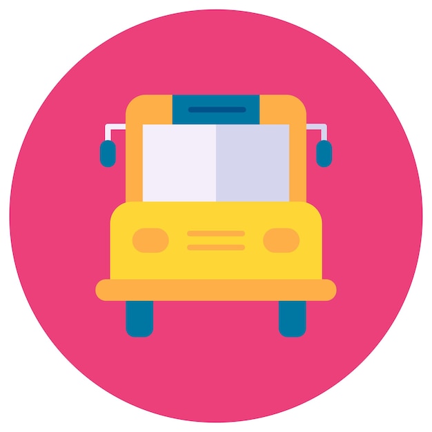Ilustración del autobús escolar plano