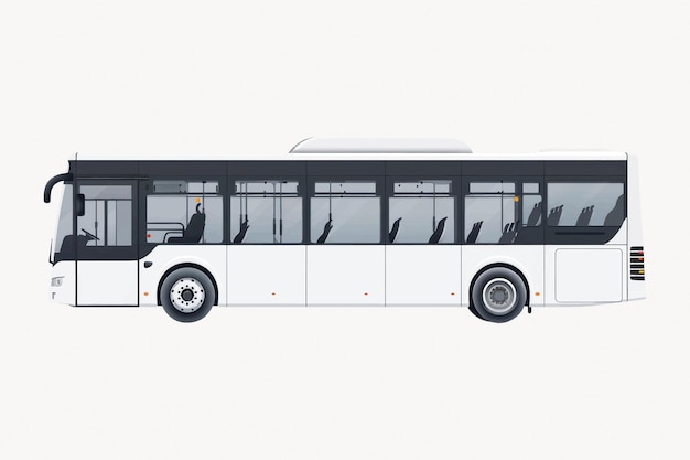 Ilustración de un autobús urbano blanco moderno El autobús urbano tiene un diseño elegante