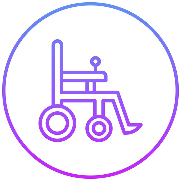Ilustración automática del icono vectorial de la silla de ruedas del conjunto de iconos de medicina