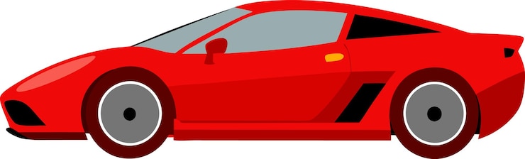 Vector ilustración de un automóvil deportivo rojo aislado sobre un fondo blanco