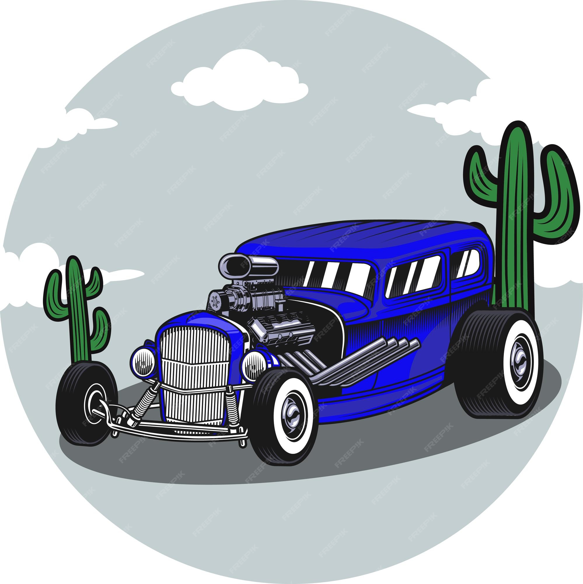 Ilustración de autos clásicos y antiguos en diseño de ilustración de fondo  de cielo soleado en formato vectorial 3 | Vector Premium