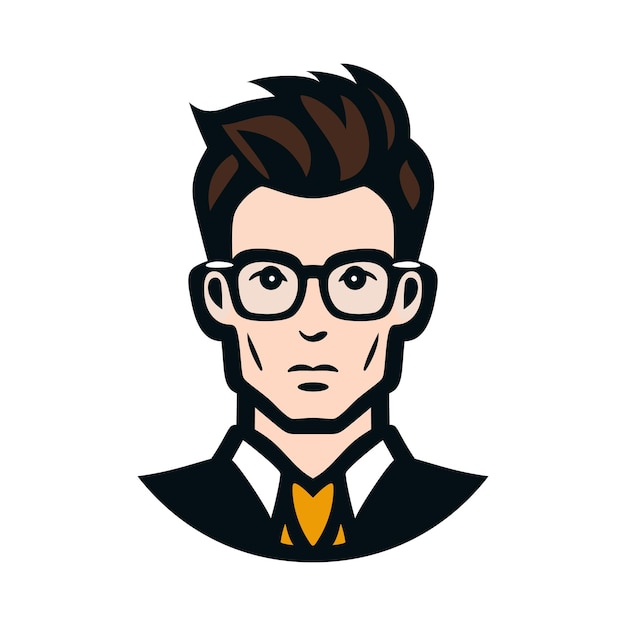 Ilustración de avatar de hombre de negocios retrato de usuario de dibujos animados icono de perfil de usuario