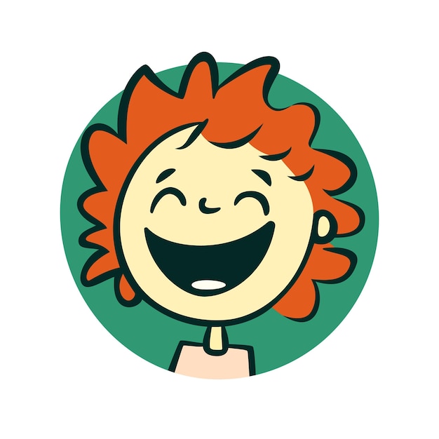 Ilustración de avatar infantil avatar de niña feliz retrato de usuario de dibujos animados ícono de perfil de usuario