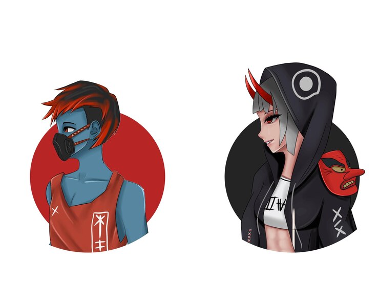 Vector ilustración de avatar de personaje de dibujos animados premium
