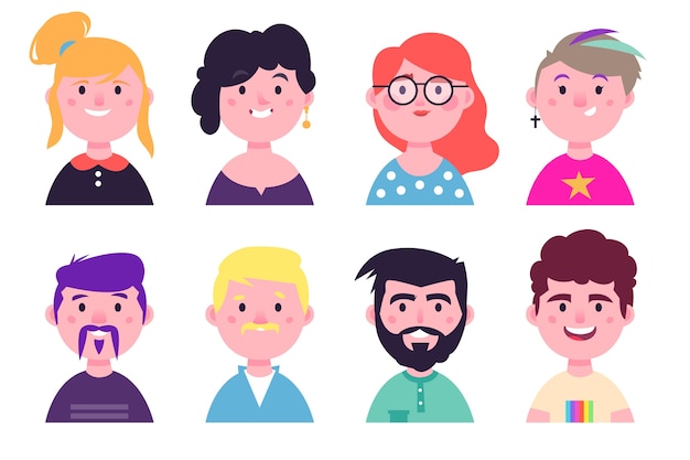 Ilustración de avatares de personas