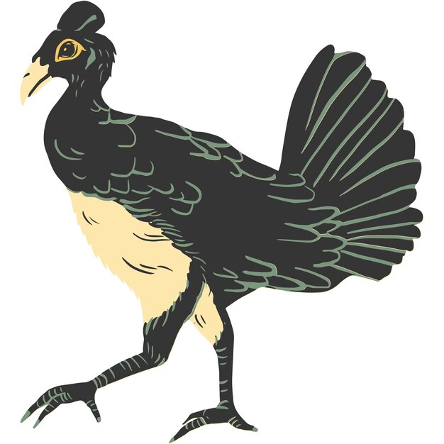Ilustración de aves antiguas Arte retro de la vida silvestre con diseño exótico de aves