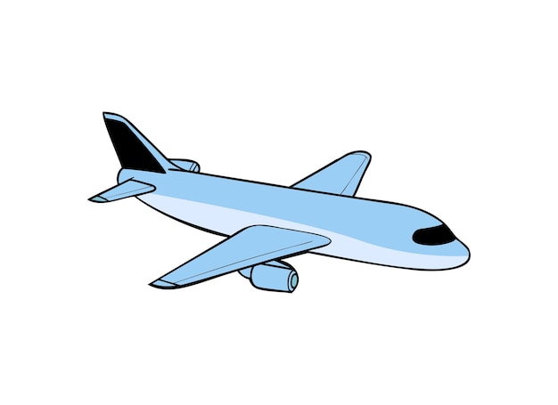 Ilustración de avión de dibujos animados para proyectos de viajes y aviación