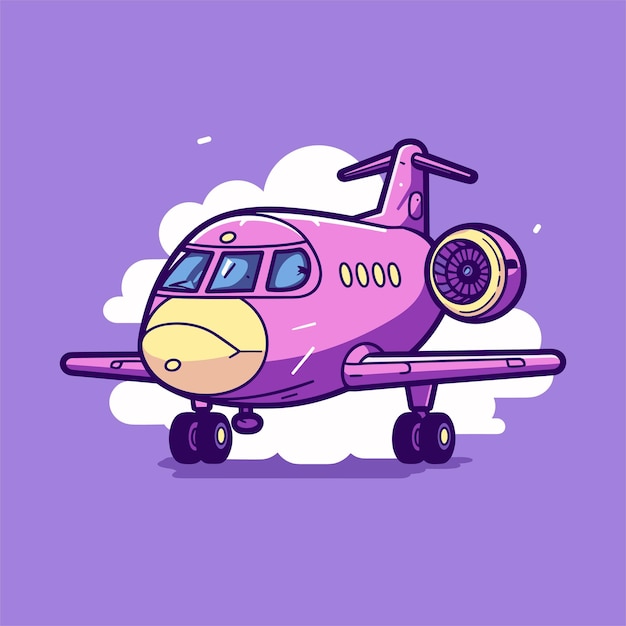 Vector ilustración de avión de diseño plano