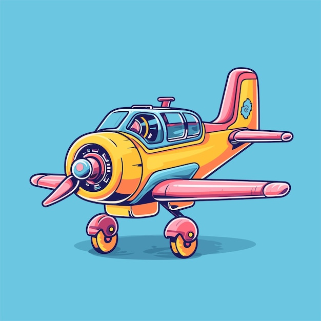 ilustración de avión de diseño plano