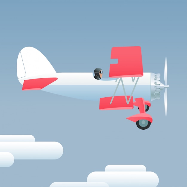 Ilustración de avión de estilo retro