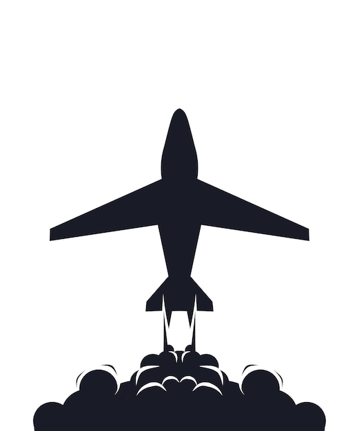 Vector ilustración de un avión con humo