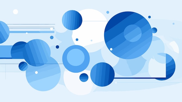 una ilustración azul y blanca de un fondo abstracto azul con círculos y una línea azul