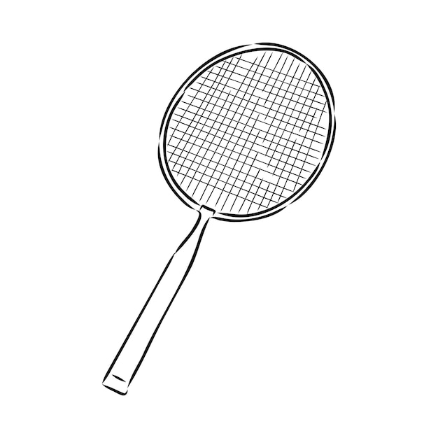 Ilustración de bádminton dibujada a mano