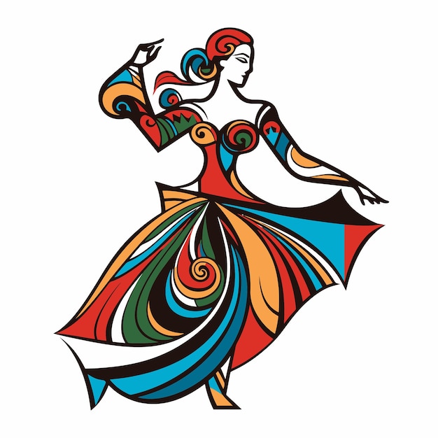 ilustración, de, un, bailarín