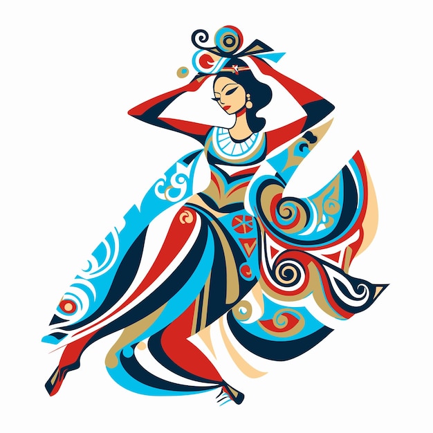 ilustración, de, un, bailarín