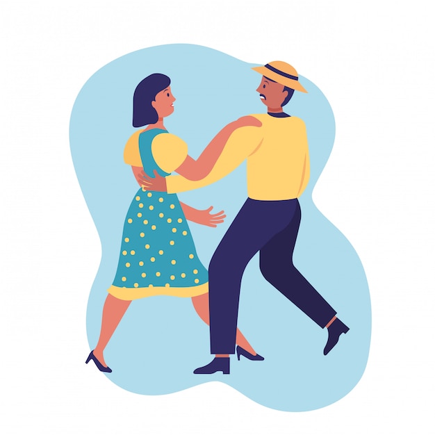 Vector ilustración de baile de pareja