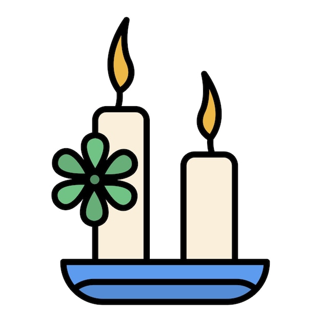 Ilustración de un balneario plano de velas