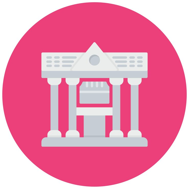 Vector ilustración del banco plano