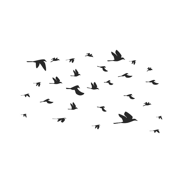 Ilustración de una bandada de pájaros